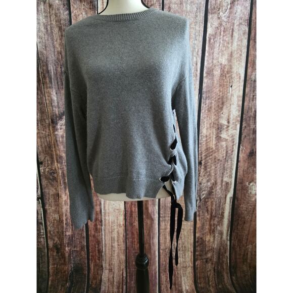Perfect Valentino Size Small or Medium Sweater with Black Velvet  Lace Up - Picture 1 of 6